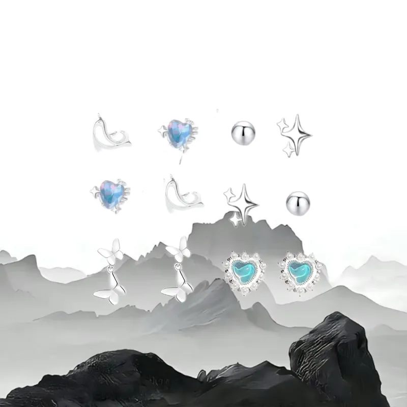 JIACUIYUN Colored Glaze Stud Earrings Women's-2