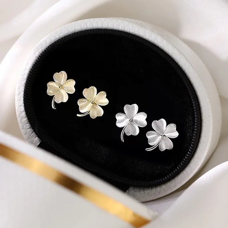 JIACUIYUN Glass Cat Eye Stud Earrings Women's-3