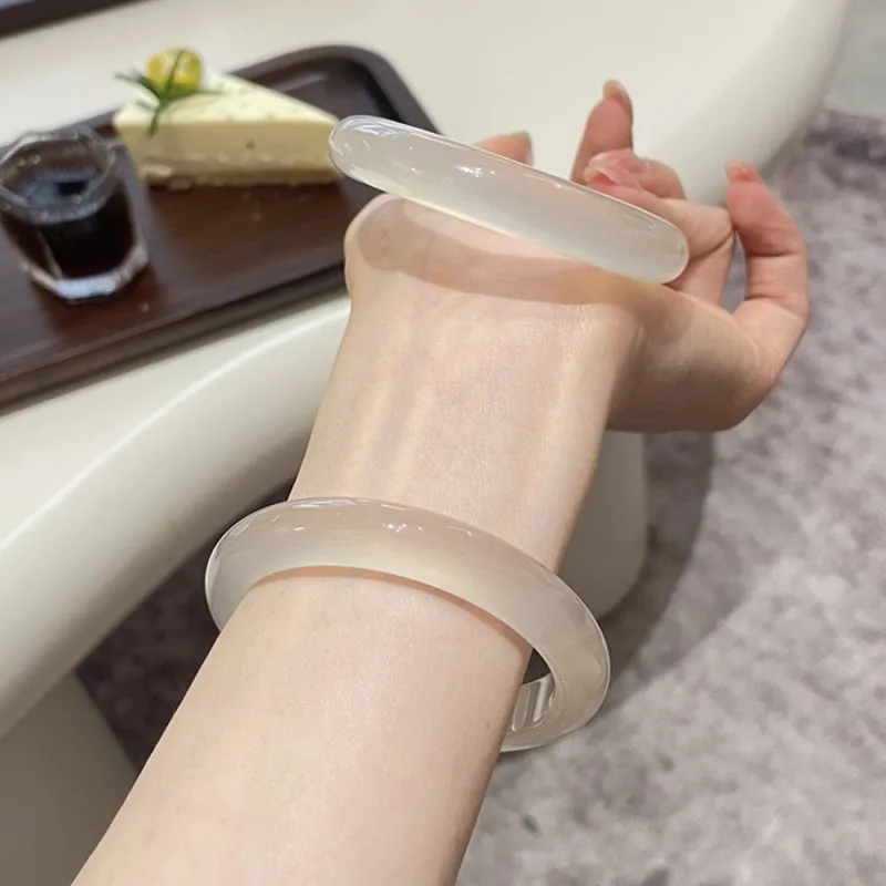 JIACUIYUN Glass Cat Eye Bangles Unisex-4