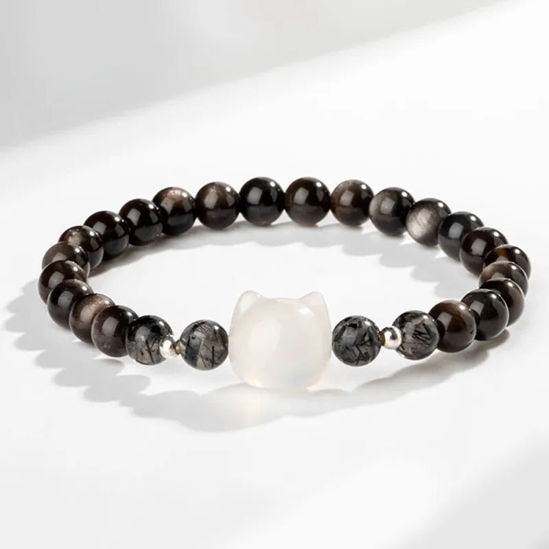 JIACUIYUN Obsidian Bracelets Women's-4