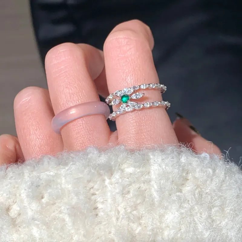 JIACUIYUN Chalcedony Rings Women's-4