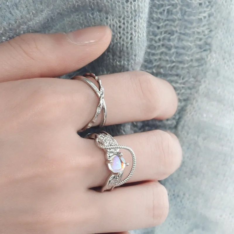 JIACUIYUN Colored Glaze Rings Unisex-2