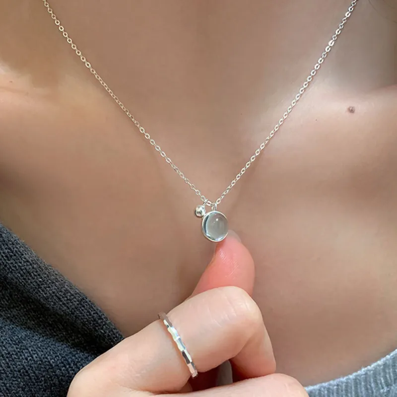 JIACUIYUN Glass Cat Eye Necklaces Unisex-4