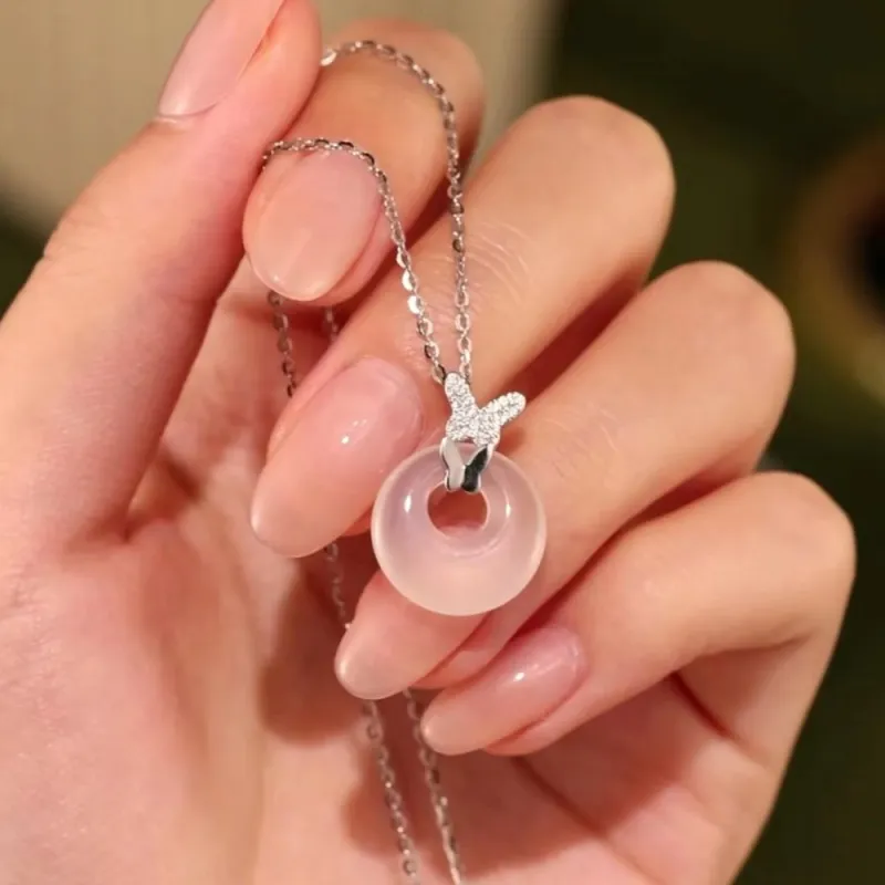 JIACUIYUN Chalcedony Jade Necklaces Unisex-2