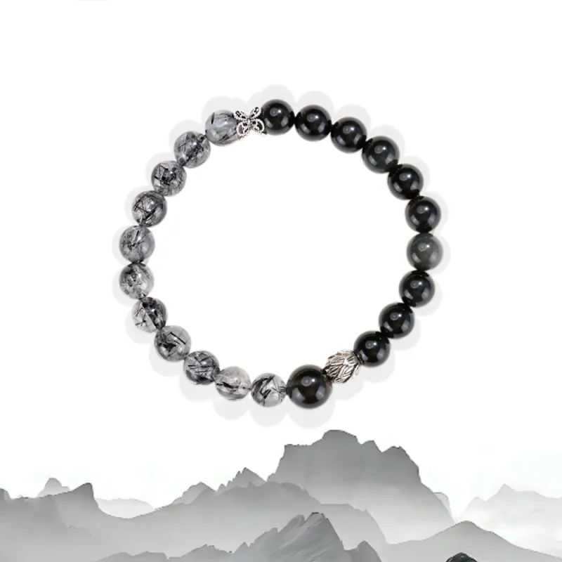 JIACUIYUN Obsidian Bracelets Unisex-1