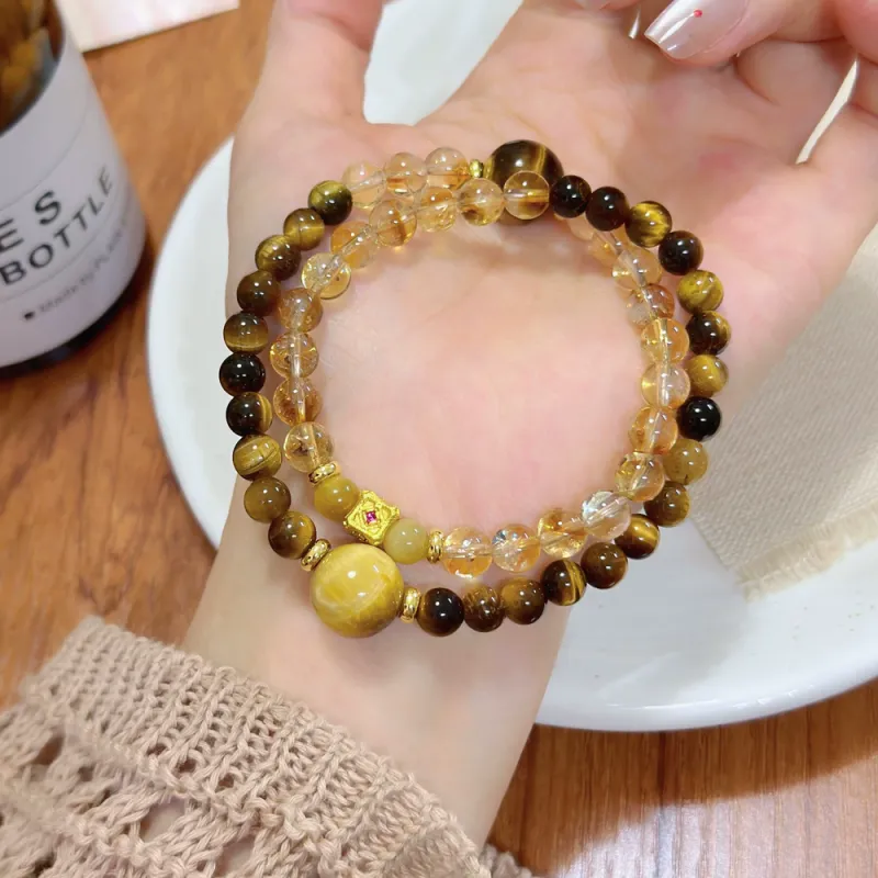 JIACUIYUN Tiger's Eye Stone Bracelets Unisex-1