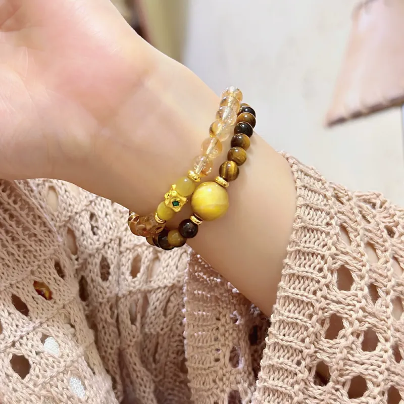JIACUIYUN Tiger's Eye Stone Bracelets Unisex-2