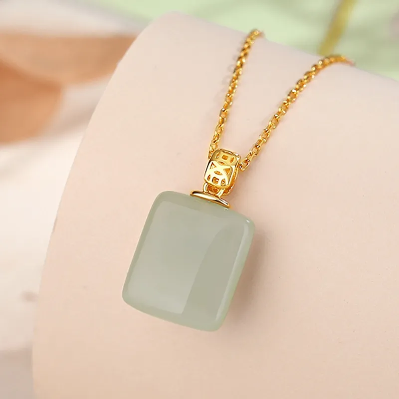 JIACUIYUN Hetian Jade Necklaces Green Jade Unisex-4