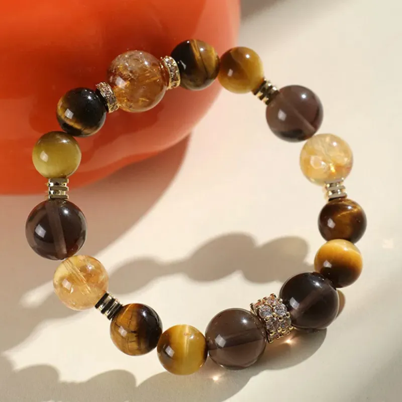 JIACUIYUN Tiger's Eye Stone Bracelets Unisex-3
