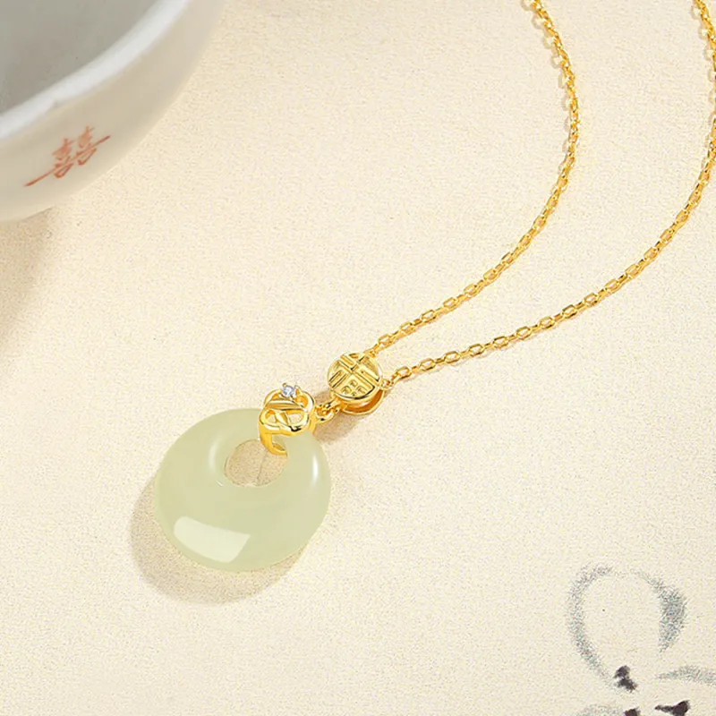JIACUIYUN Hetian Jade Necklaces Green Jade Unisex-3