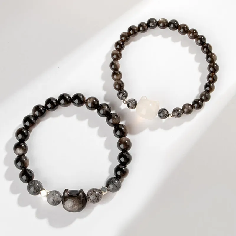 JIACUIYUN Obsidian Bracelets Women's-8