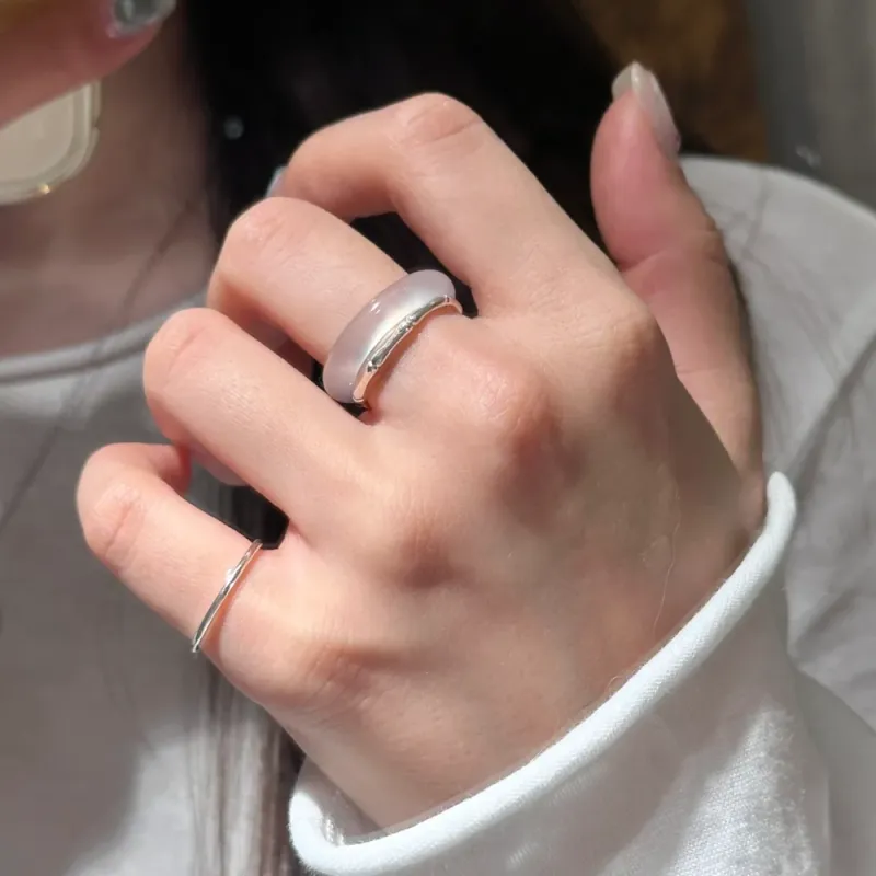 JIACUIYUN Chalcedony Rings Women's-7
