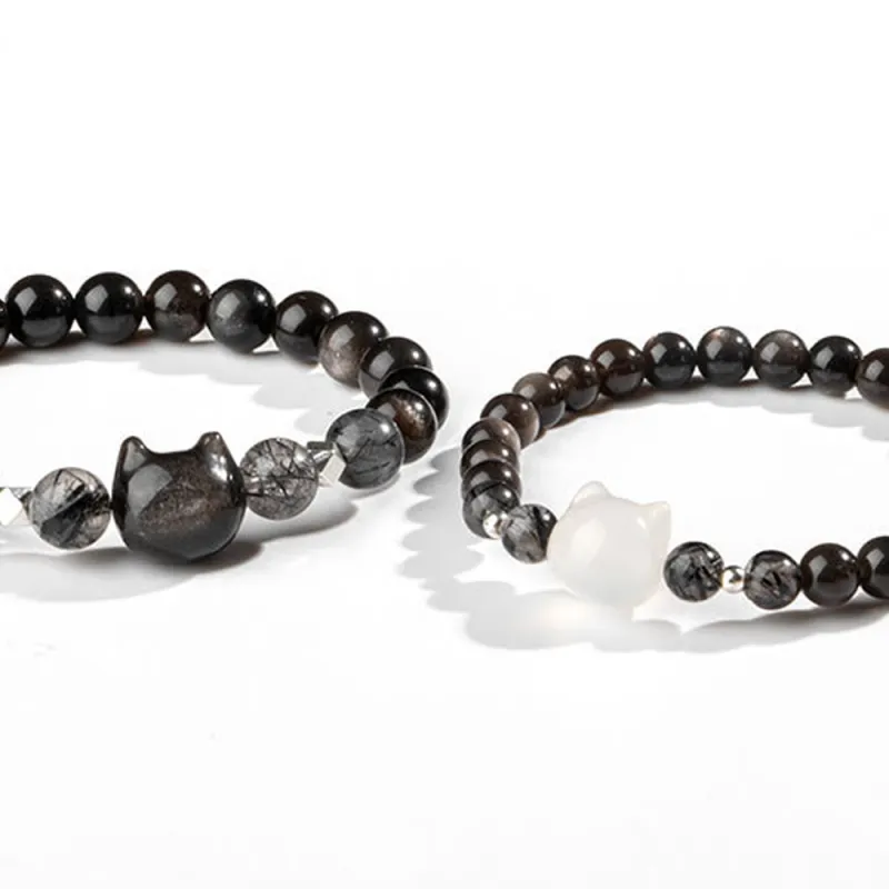 JIACUIYUN Obsidian Bracelets Women's-6