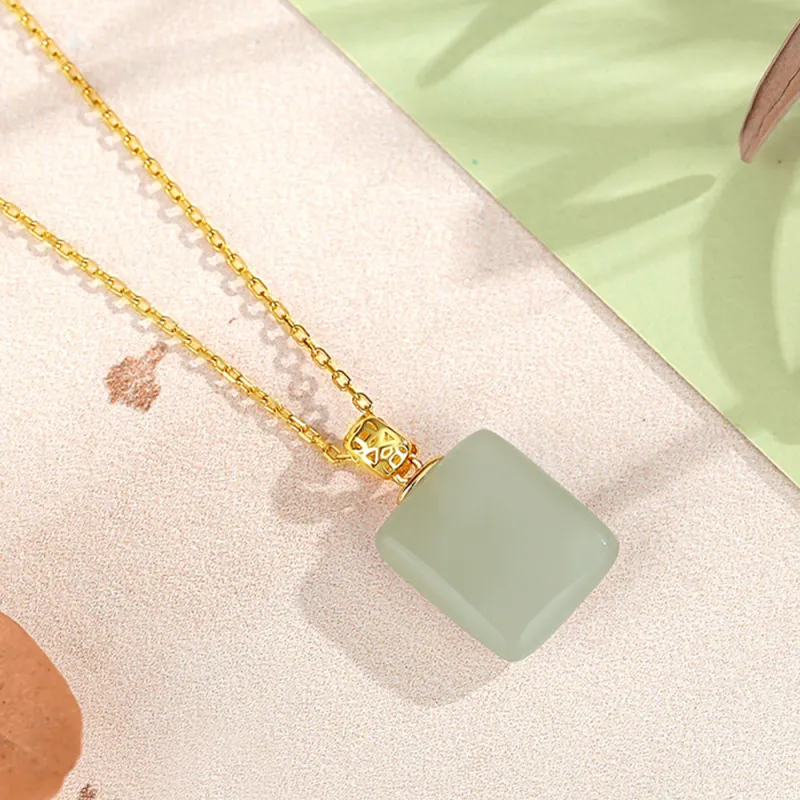 JIACUIYUN Hetian Jade Necklaces Green Jade Unisex-3