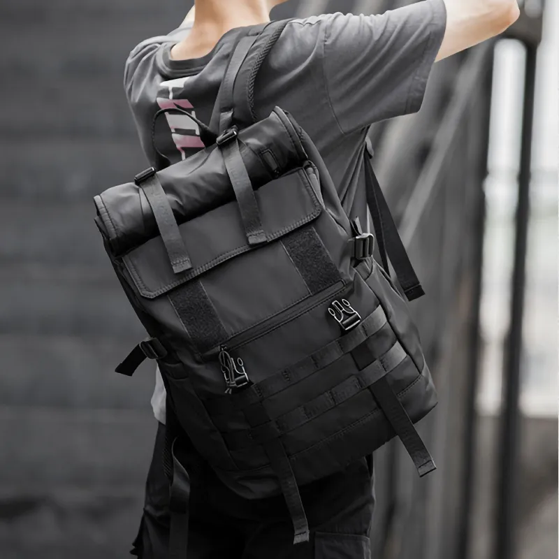 PESASRIE Oxford Backpack Men's Black-6