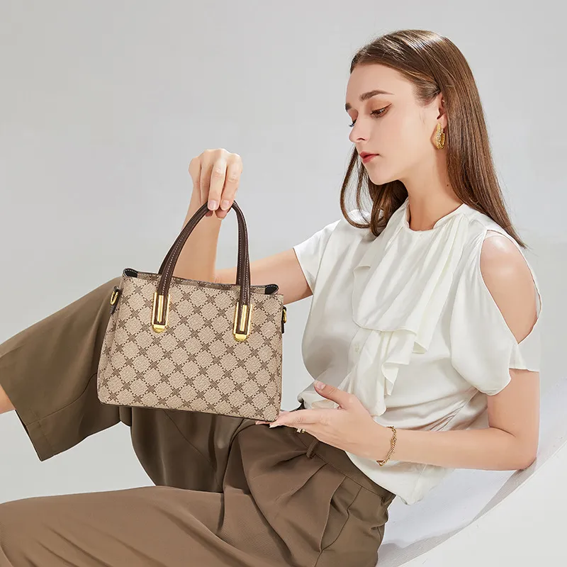 PESASRIE PVC Handbag Women's Coffee-3