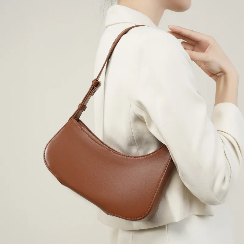 PESASRIE Cow Leather Handbag, Shoulder Bag Women's Black/Brown/Cherry Red-11