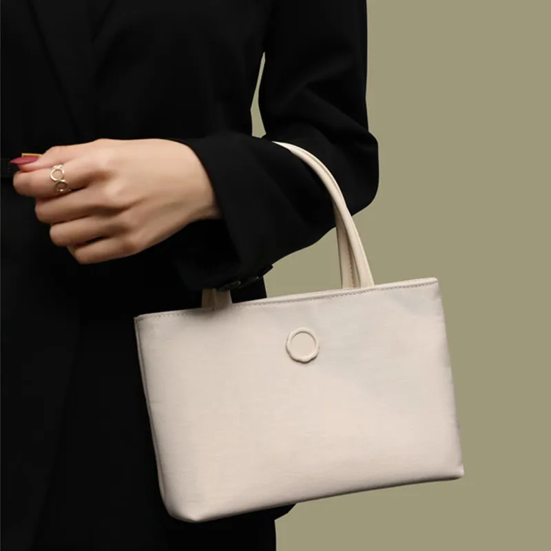 PESASRIE Canvas Canvas Bag Handbags Women's Black/Ecru/Pink-14