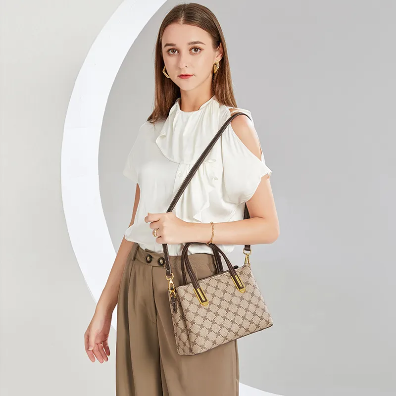 PESASRIE PVC Handbag Women's Coffee-4