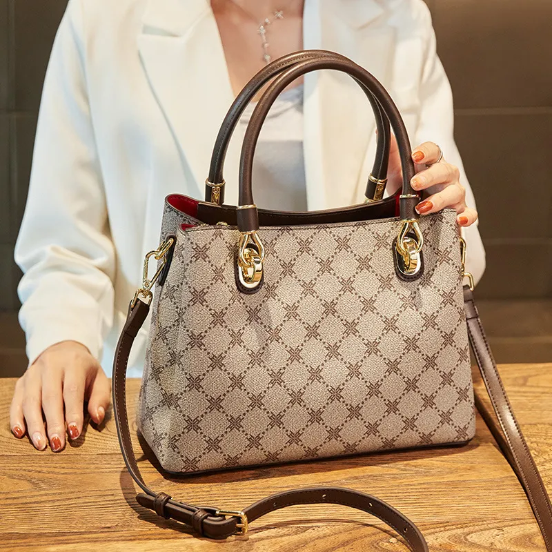 PESASRIE PVC Handbag, Crossbody Bag Regular Women's Light Coffee-1
