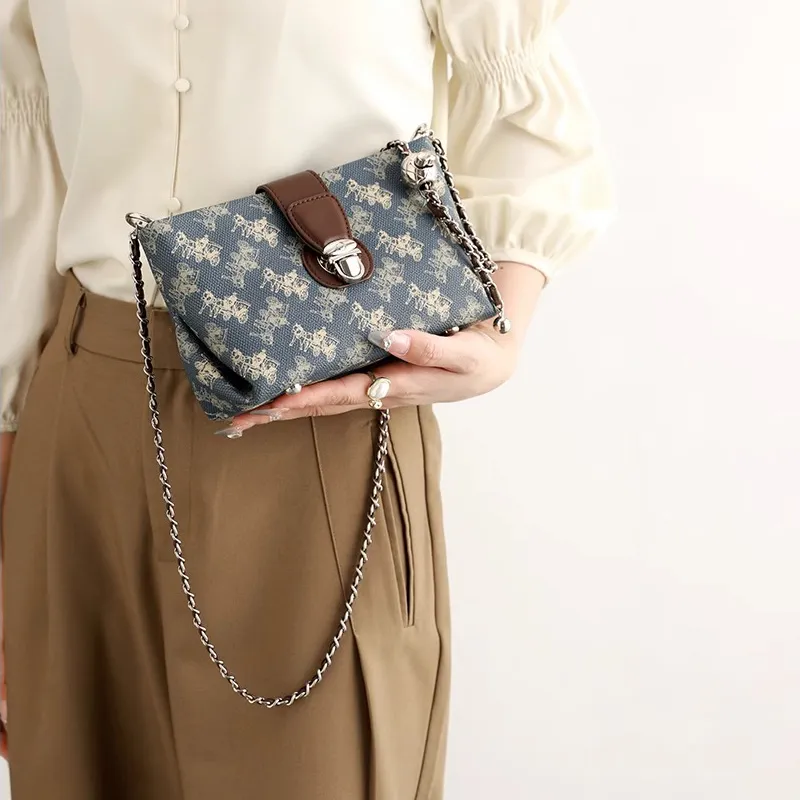 PESASRIE PVC Crossbody Bag, Shoulder Bag Regular Women's Blue-4