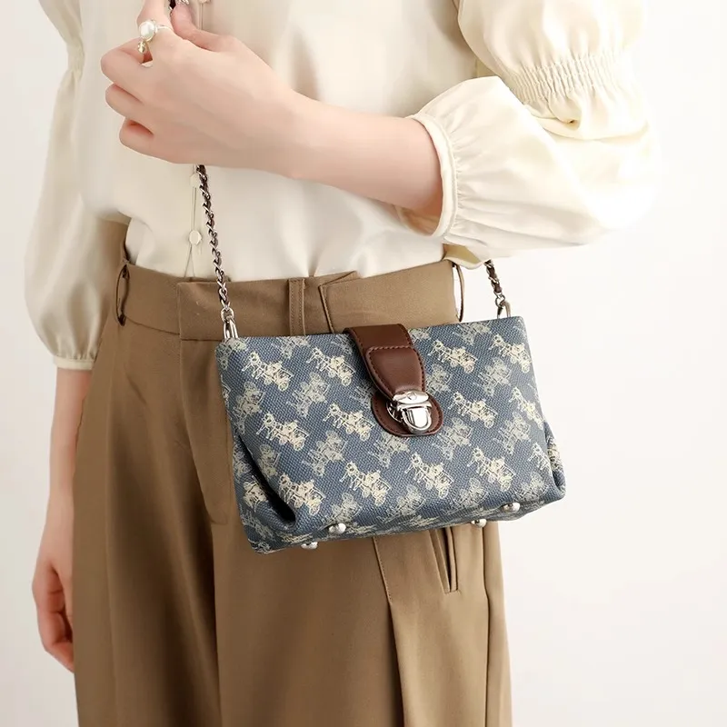 PESASRIE PVC Crossbody Bag, Shoulder Bag Regular Women's Blue-3