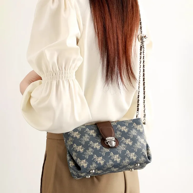 PESASRIE PVC Crossbody Bag, Shoulder Bag Regular Women's Blue-6