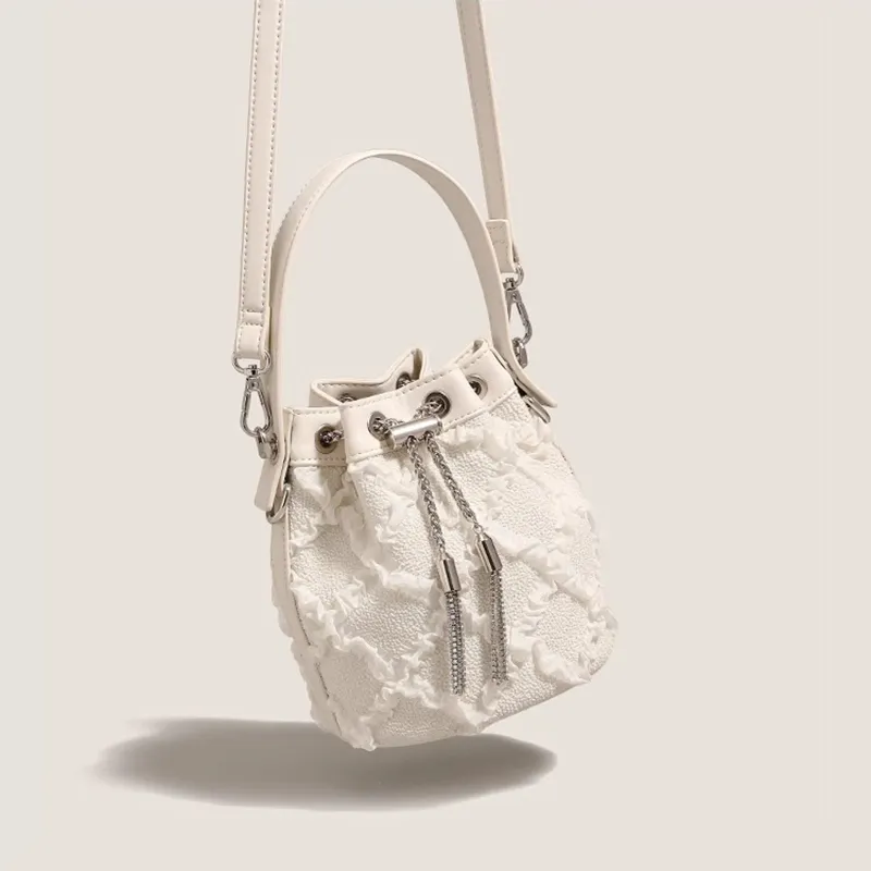 PESASRIE PU Handbag Regular Women's Ecru-5