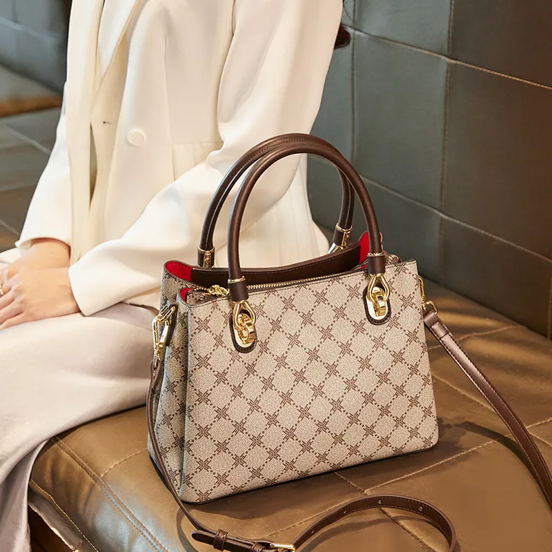 PESASRIE PVC Handbag, Crossbody Bag Regular Women's Light Coffee-2
