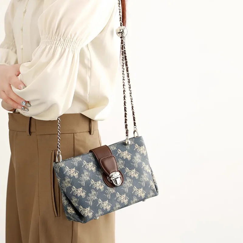 PESASRIE PVC Crossbody Bag, Shoulder Bag Regular Women's Blue-5