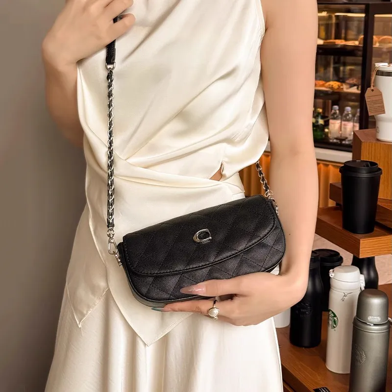 PESASRIE PU Shoulder Bag, Crossbody Bag Women's Black/Ecru-3