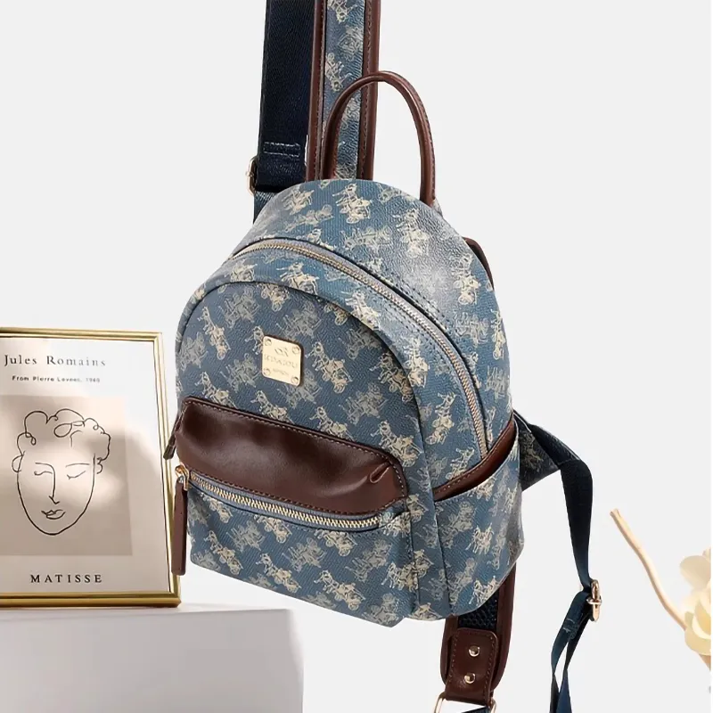 PESASRIE X KDAIOU Collaboration PU Backpack Regular Women's Beige-9