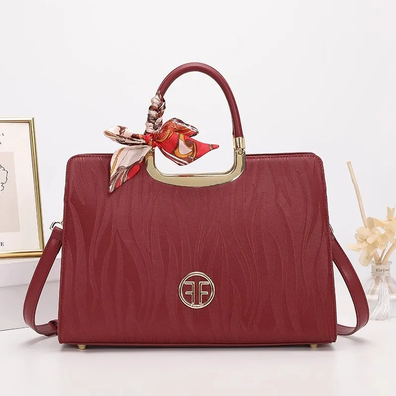 PESASRIE Microfiber Synthetic Leather Handbag Women's Burgundy-1