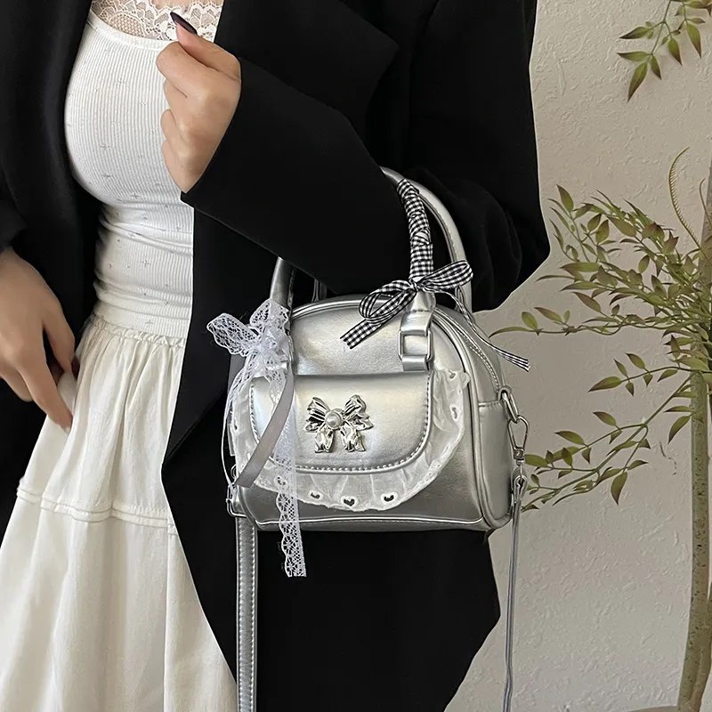 Champion Cub PU Handbag Women's Ecru/Silver/Pink/Black-5