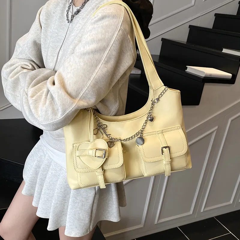 Champion Cub PU Shoulder Bag Women's White/Yellow/Blue/Black-5