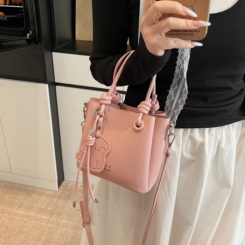 Champion Cub PU Handbag Shoulder Bag Crossbody Bag Women's Ecru/Black/Blue/Pink-6