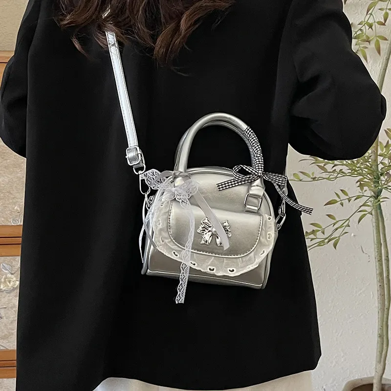 Champion Cub PU Handbag Women's Ecru/Silver/Pink/Black-7