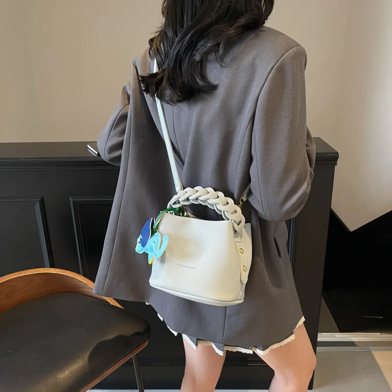Champion Cub PU Crossbody One Shoulder Handbag Women's Black/Silver/Blue/Pink/Ecru-11
