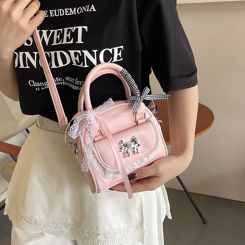 Champion Cub PU Handbag Women's Ecru/Silver/Pink/Black-10