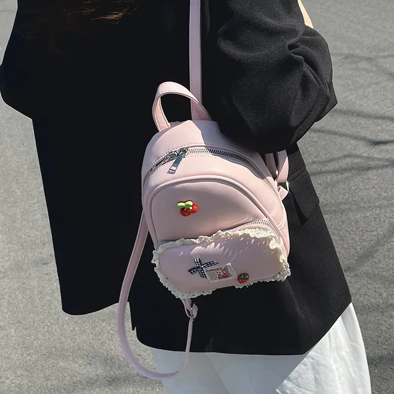 Champion Cub PU Backpack Women's Ecru/Pink/Blue/Black-6