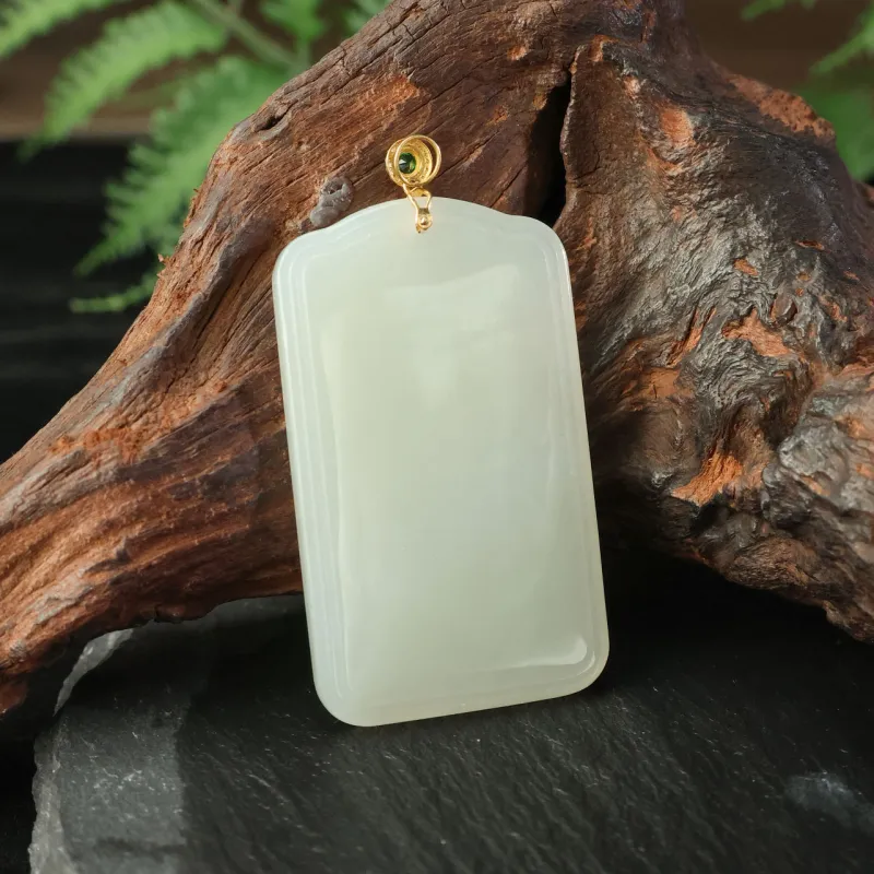 Qingjing Pendants Pale Greenish White Jade Unisex-4