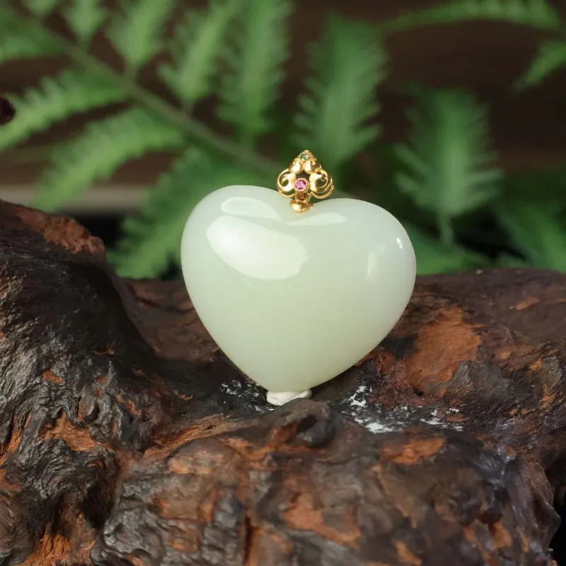 Qingjing Pendants Pale Greenish White Jade Unisex-3