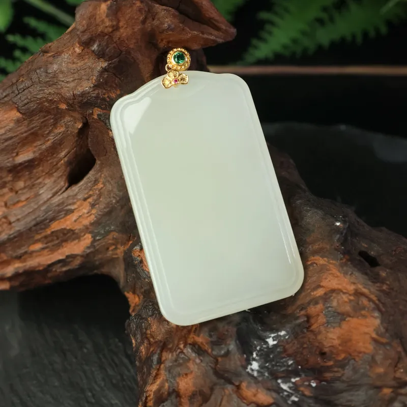 Qingjing Pendants Pale Greenish White Jade Unisex-2