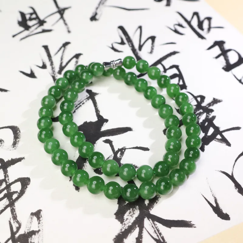 Qingjing Hetian Jade Necklaces Jasper Women's-3