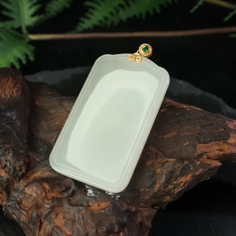 Qingjing Pendants Pale Greenish White Jade Unisex-3