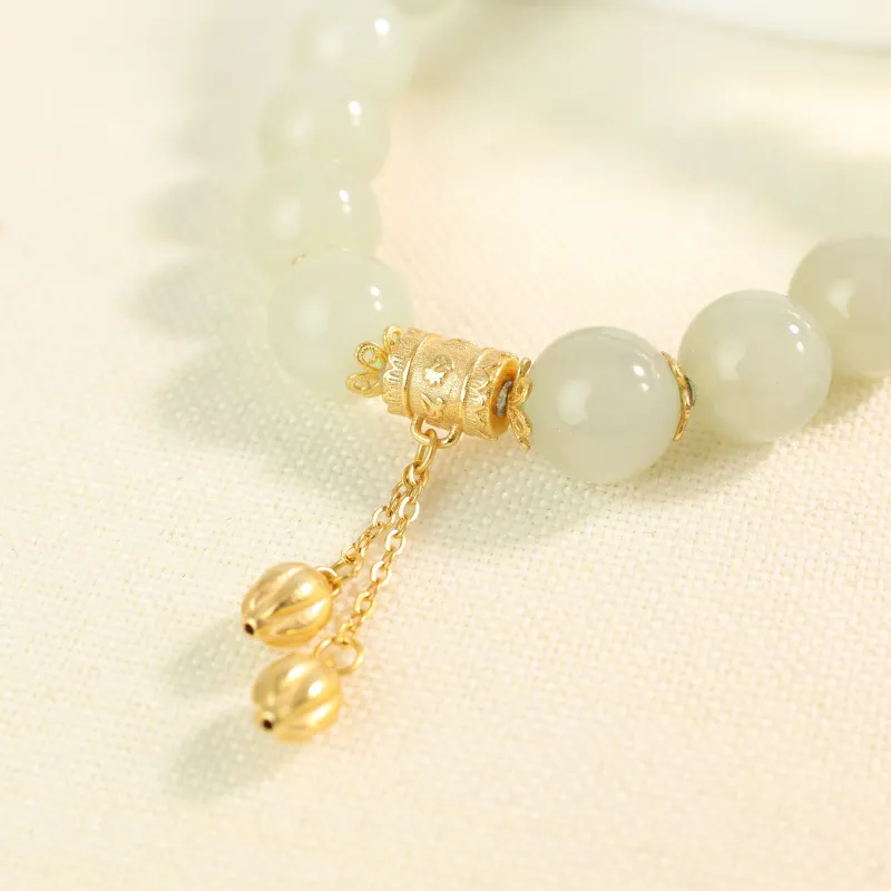 Qingjing Bracelets Pale Greenish White Jade Unisex-1
