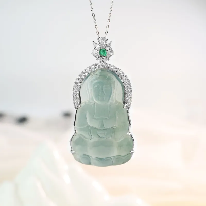 Qingjing Ice Type Jadeite Pendants Unisex-1