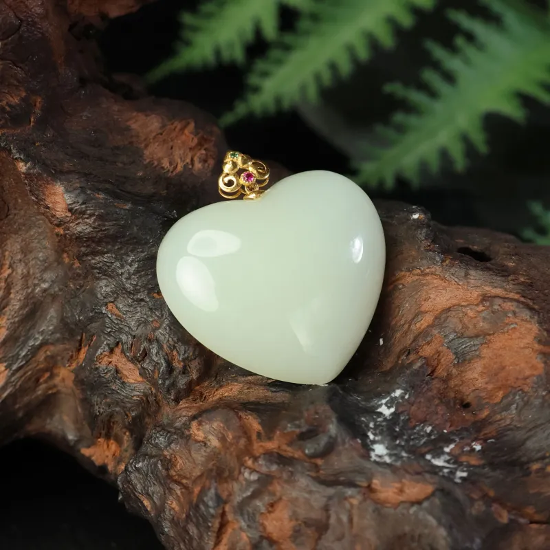 Qingjing Pendants Pale Greenish White Jade Unisex-2