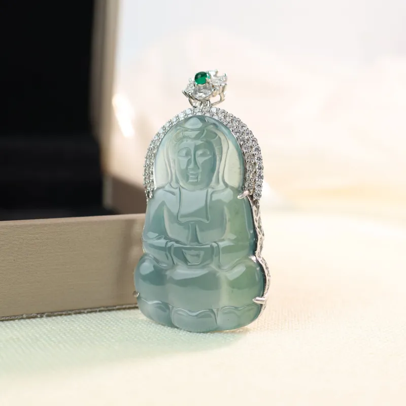 Qingjing Ice Type Jadeite Pendants Unisex-4