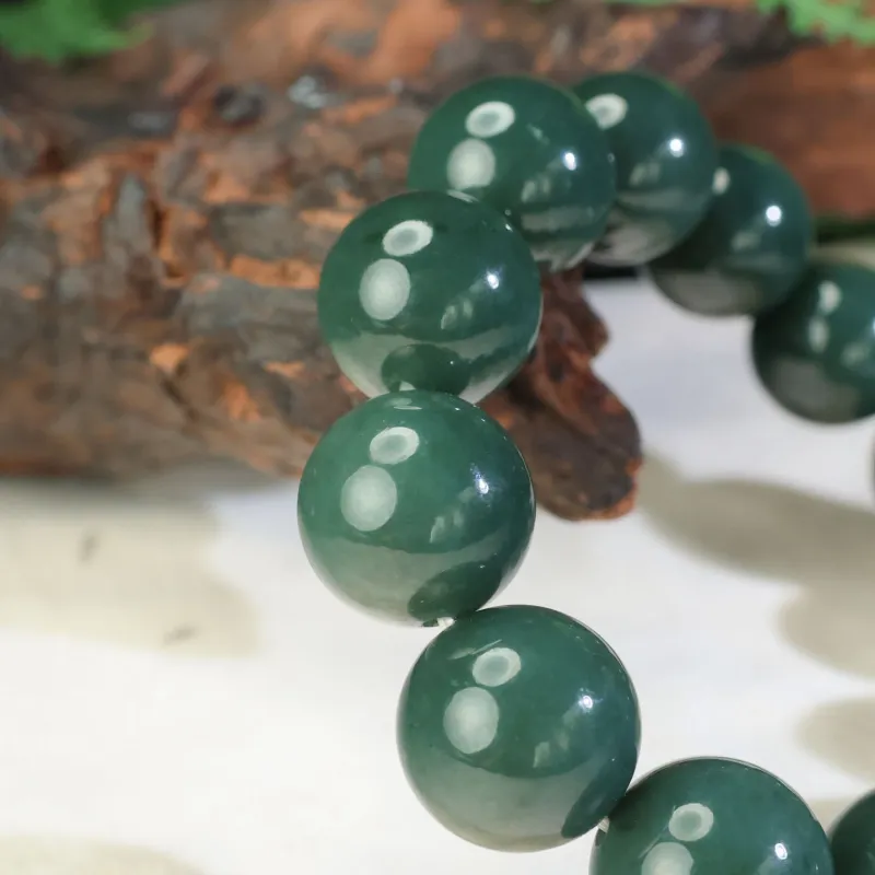 Qingjing Hetian Jade Bracelets Green Jade Men's-6